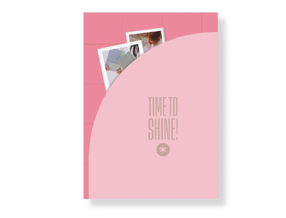 AGENDA ENCUADERNADA ANTARTIK TIME TO SHINE A5+ 2026 DÍA PÁGINA GRIS PAPEL 80G FSC