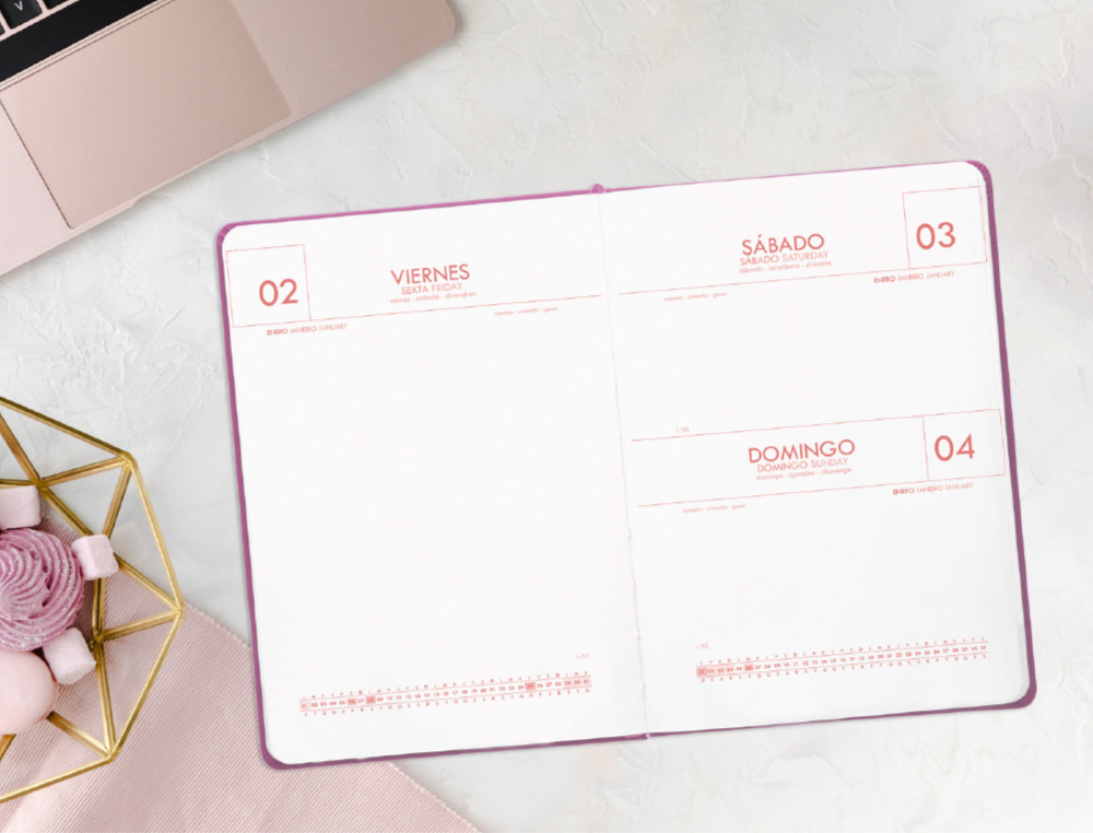 AGENDA ENCUADERNADA ANTARTIK TIME TO SHINE A5+ 2026 DÍA PÁGINA GRIS PAPEL 80G FSC