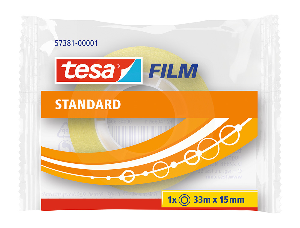 CINTA ADHESIVA TESA STANDARD 33 MT X 15 MM