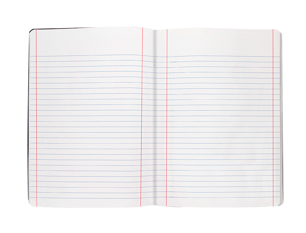 LIBRETA LIDERPAPEL TAPA NEGRA A5 80 HOJAS 60GR HORIZONTAL CON DOBLE MARGEN