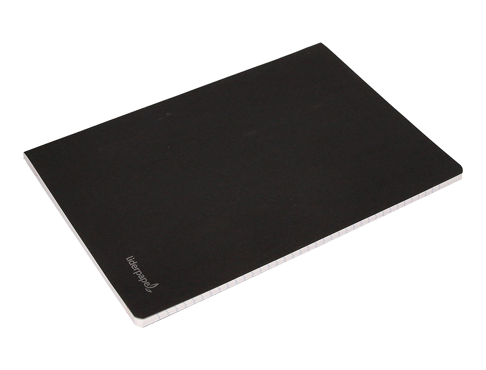 LIBRETA LIDERPAPEL TAPA NEGRA A5 80 HOJAS 60GR LISO CON DOBLE MARGEN