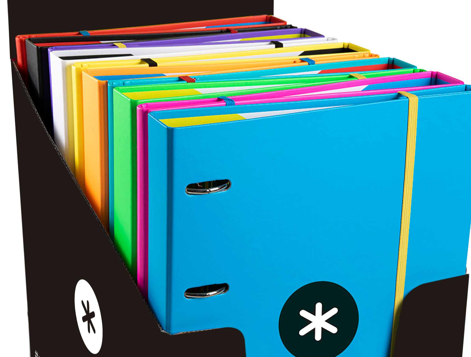 CARPETA CON RECAMBIO ANTARTIK A4 CUADRO 5MM FORRADA 4 ANILLAS 25MM REDONDAS COLORES SURTIDOS