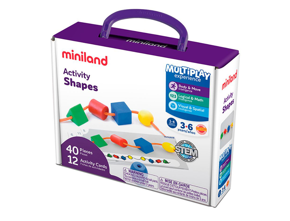 JUEGO MINILAND ACTIVIDADES FORMAS 40 FORMAS + 12 FICHAS ACTIVIDADES