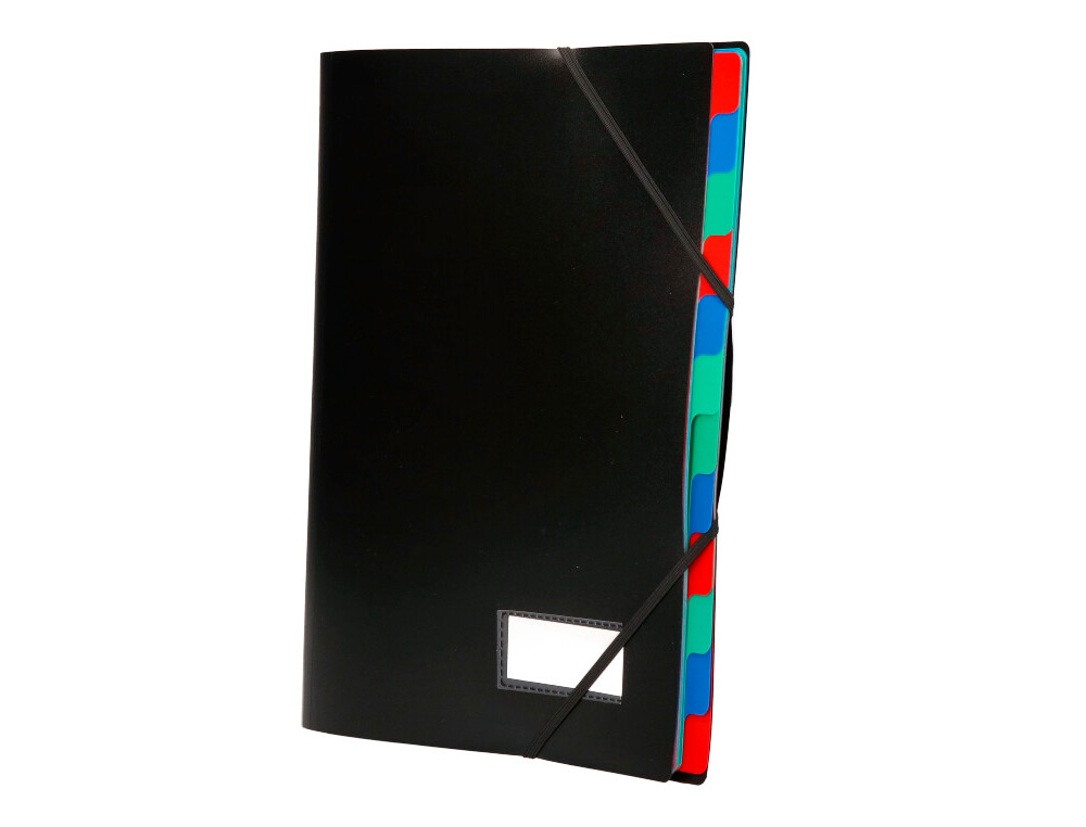 CARPETA LIDERPAPEL CLASIFICADORA POLIPROPILENO DIN A4 NEGRA -PORTAFIRMAS -12 DEPARTAMENTOS