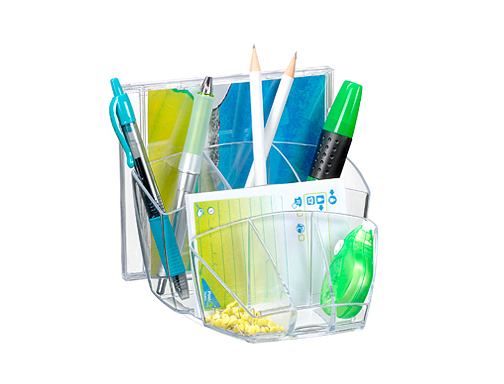 ORGANIZADOR SOBREMESA CEP CON 8 COMPARTIMENTOS PLASTICO TRANSPARENTE