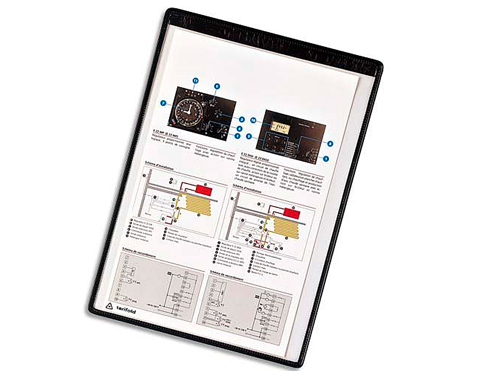 FUNDA MAGNETICA DJOIS PVC DIN A4 CON BANDA MAGNETICA PARA COLGAR NEGRO PACK 5 UNIDADES