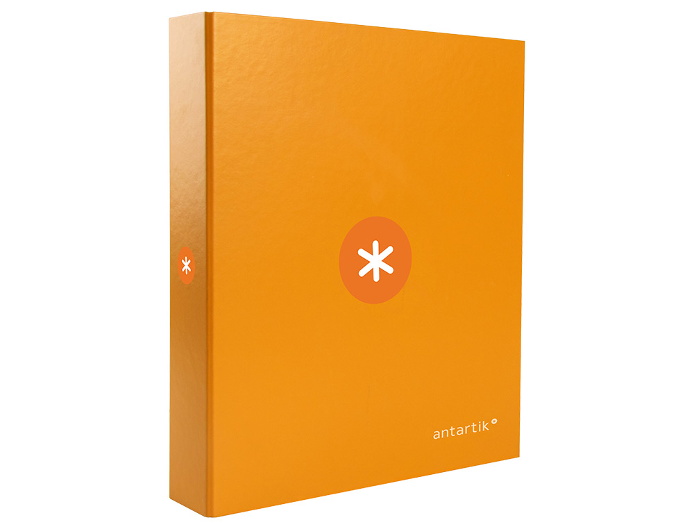 CARPETA 4 ANILLAS 40 MM MIXTAS ANTARTIK A4 FORRADA COLOR MOSTAZA