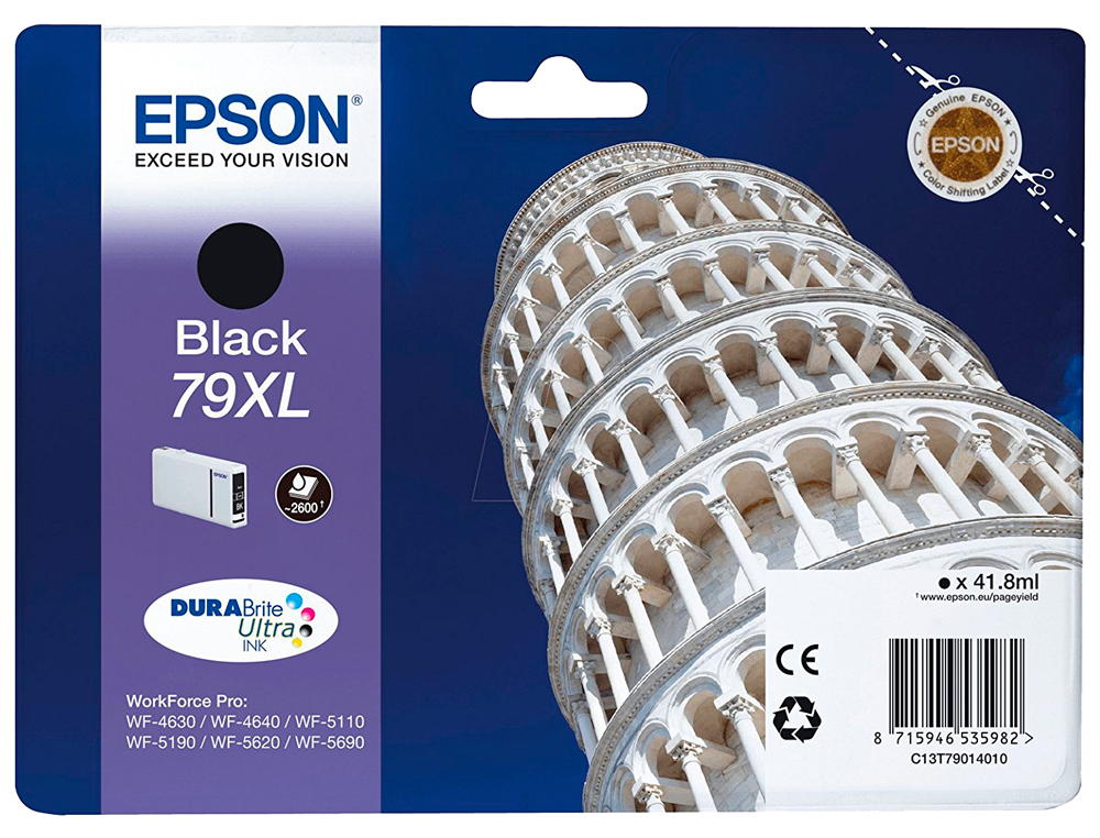 INK-JET EPSON 79XL 900P WF 4630 / 4640 / 5110 / 5620 / 5690 / 5690 NEGRO 2.600 PAG