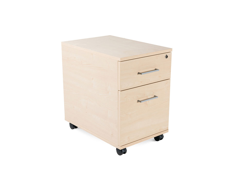 CAJONERA ROCADA CON DOS CAJONES SERIE STORE 58X40X59,5 CM ACABADO AA01 HAYA/HAYA