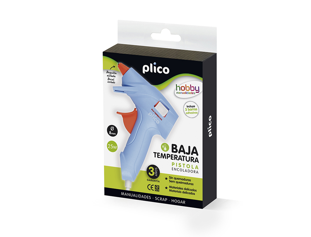 PISTOLA DE SILICONA CALIENTE PLICO 25W BAJA TEMPERATURA