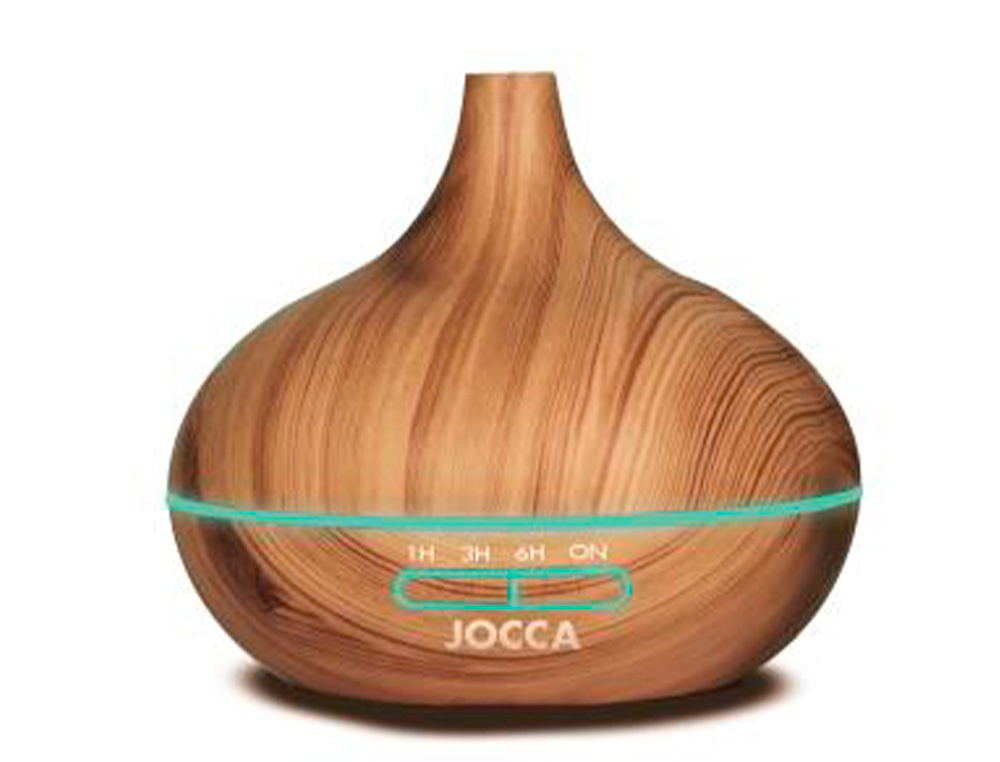 DIFUSOR DE AROMAS JOCCA 7 MODOS ILUMINACION INCLUYE USB CAPACIDAD 300 ML 170X170X170 MM