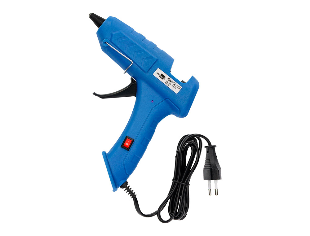 PISTOLA DE SILICONA CALIENTE LIDERPAPEL DE 100 W CON GATILLO DISPENSADOR Y 2 BARRAS DE REPUESTO DE 11 MM
